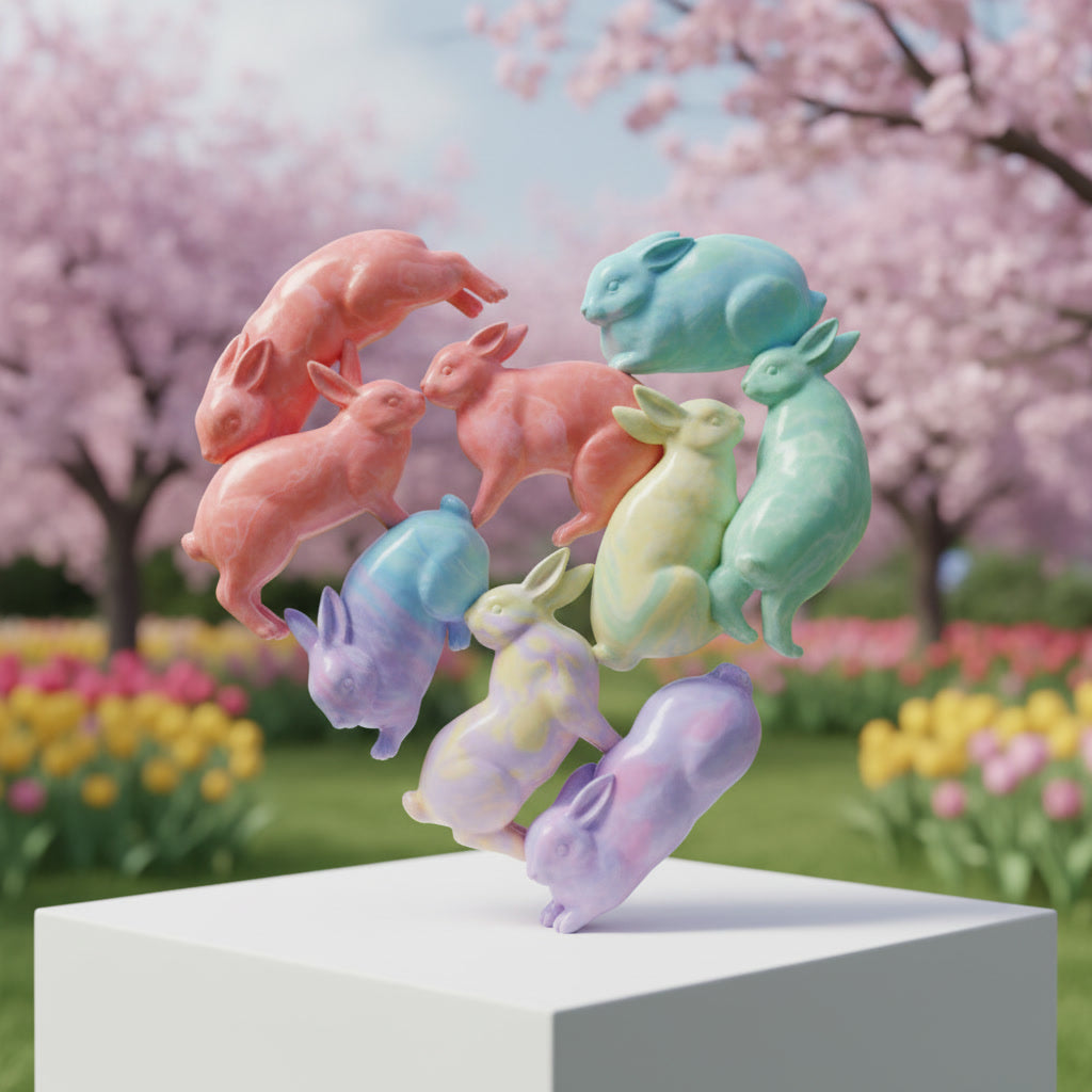 Pastel Harmony Rabbits 🐰🌸🥚